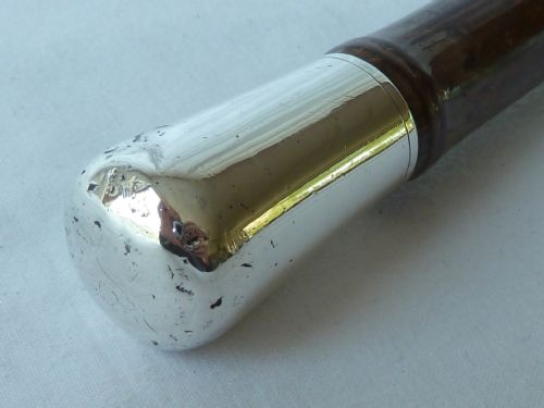 1891 SILVER HANDLE BRIGG WALKING STICK CANE HALLMARKED VICTORIAN BAMBOO - ADDITIONAL PHOTO 5