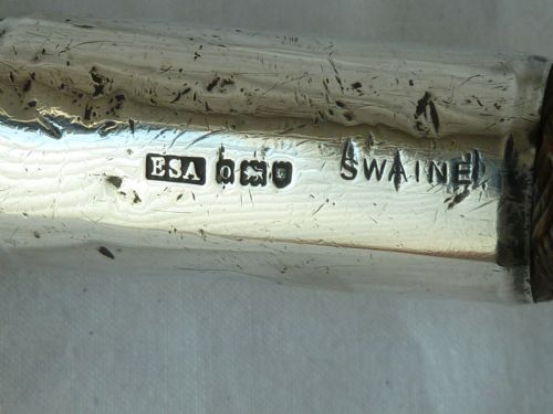 1909 SILVER SWAINE ADENEY LONDON FOX HUNTING CROP WHIP LEATHER STAG ANTLER - ADDITIONAL PHOTO 4