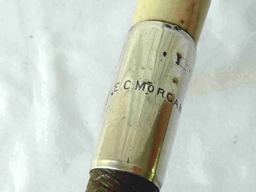 1909 SILVER SWAINE ADENEY LONDON FOX HUNTING CROP WHIP LEATHER STAG ANTLER - ADDITIONAL PHOTO 3