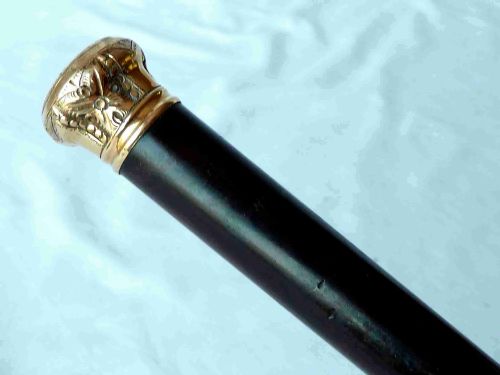 simons bro co philadelphia gold walking stick cane american - CATEGORY: ANTIQUE MISCELLANEOUS - DATED 1890