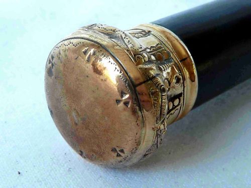 SIMONS BRO CO PHILADELPHIA GOLD WALKING STICK CANE AMERICAN - ADDITIONAL PHOTO 4
