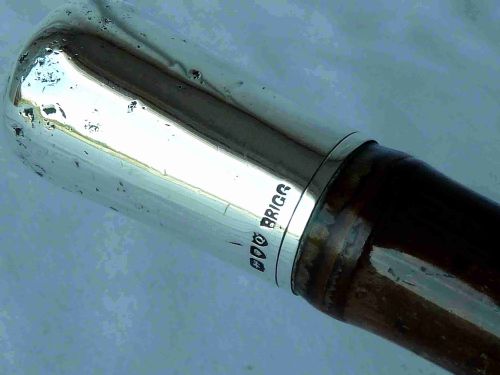 1891 SILVER HANDLE BRIGG WALKING STICK CANE HALLMARKED VICTORIAN BAMBOO - ADDITIONAL PHOTO 4