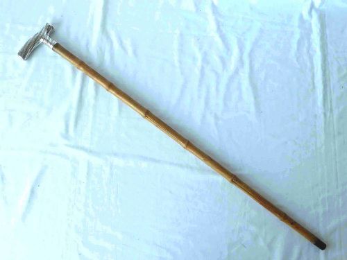 1890 SILVER HANDLE BRIGG WALKING STICK HALLMARKED VICTORIAN BAMBOO - ADDITIONAL PHOTO 4