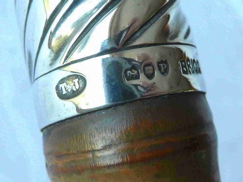 1890 SILVER HANDLE BRIGG WALKING STICK HALLMARKED VICTORIAN BAMBOO - ADDITIONAL PHOTO 9