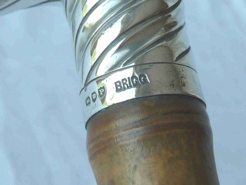 1890 SILVER HANDLE BRIGG WALKING STICK HALLMARKED VICTORIAN BAMBOO - ADDITIONAL PHOTO 10