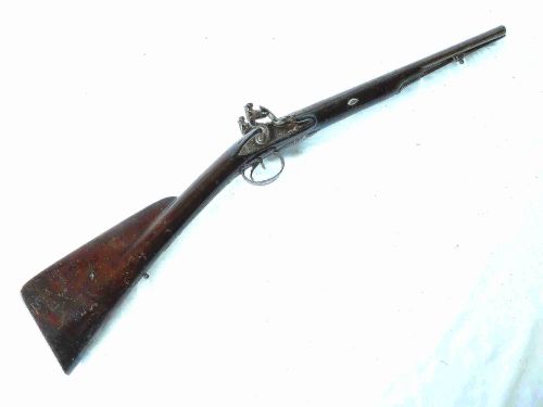 rw london double barrelled flintlock shotgun carbine coaching small childs shot gun - CATEGORY: ANTIQUE MISCELLANEOUS - DATED 1800