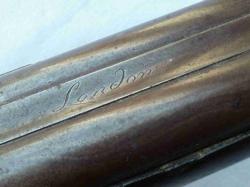 RW LONDON DOUBLE BARRELLED FLINTLOCK SHOTGUN CARBINE COACHING SMALL CHILDS SHOT GUN - ADDITIONAL PHOTO 8