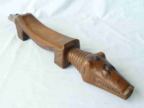 FRICTION ORACLE CROCODILE ITOOM AFRICA KUBA DRC TRIBAL ART CARVING WOODEN - ADDITIONAL PHOTO 2