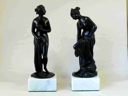 pair of patinated bronze figures of the bathers and bathing venusafter tienne maurice falconet and christophegabriel allegrain - CATEGORY: ANTIQUE METAL - DATED 1880