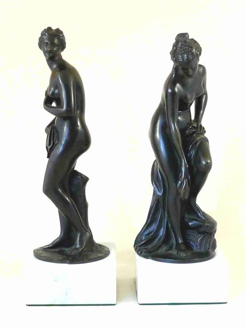PAIR OF PATINATED BRONZE FIGURES OF THE BATHERS AND BATHING VENUSAFTER TIENNE MAURICE FALCONET AND CHRISTOPHEGABRIEL ALLEGRAIN - ADDITIONAL PHOTO 1