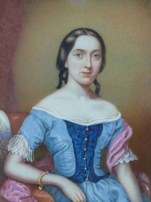 VICTORIAN PORTRAIT MINIATURE YOUNG LADY G MARSHALL MATHER SCOTTISH PAINTING - ADDITIONAL PHOTO 2