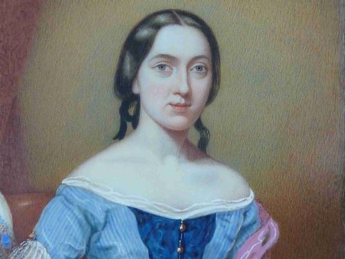 VICTORIAN PORTRAIT MINIATURE YOUNG LADY G MARSHALL MATHER SCOTTISH PAINTING - ADDITIONAL PHOTO 3