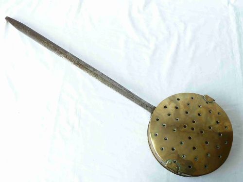 Large Georgian Iron Brass Chestnut Roaster Dated 1771
