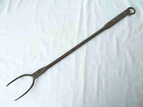 17th century steel toasting fork flesh wrought iron steel - CATEGORY: ANTIQUE METAL - DATED 1700