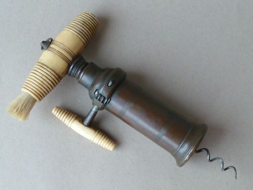 ENGLISH THOMASON PATENT KINGS CORKSCREW LONDON WIDE RACK BRONZE BONE BRUSH - ADDITIONAL PHOTO 1
