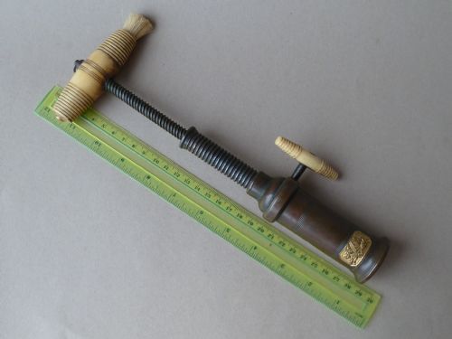 ENGLISH THOMASON PATENT KINGS CORKSCREW LONDON WIDE RACK BRONZE BONE BRUSH - ADDITIONAL PHOTO 3