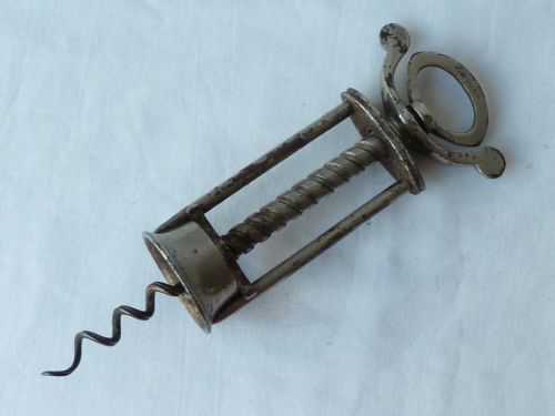 ENGLISH WINGNUT TWO PILLAR STEEL CORKSCREW - ADDITIONAL PHOTO 1