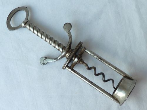 ENGLISH WINGNUT TWO PILLAR STEEL CORKSCREW - ADDITIONAL PHOTO 2