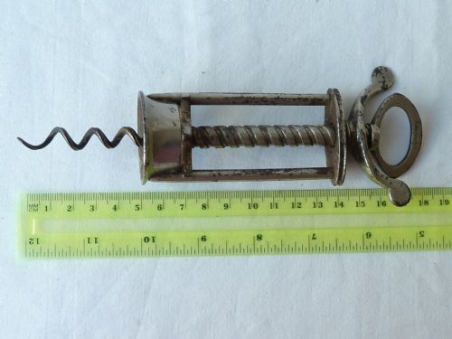 ENGLISH WINGNUT TWO PILLAR STEEL CORKSCREW - ADDITIONAL PHOTO 6