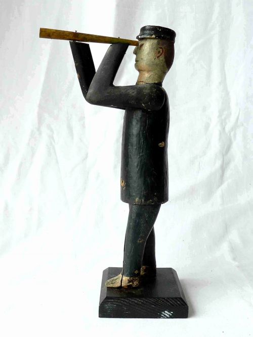 ORIGINAL NAIVE PAINTED WOOD SAILOR FIGURE NAVY ENGLISH AMERICAN FOLK ART - ADDITIONAL PHOTO 1