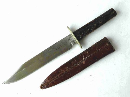 wingfield rowbotham co english bowie knife stag horn antler - CATEGORY: ANTIQUE METAL - DATED 1890