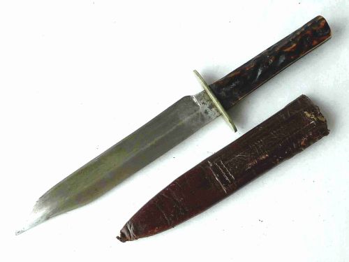 WINGFIELD ROWBOTHAM CO ENGLISH BOWIE KNIFE STAG HORN ANTLER - ADDITIONAL PHOTO 1