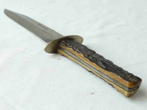 WINGFIELD ROWBOTHAM CO ENGLISH BOWIE KNIFE STAG HORN ANTLER - ADDITIONAL PHOTO 6