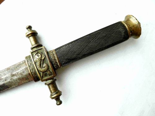 NAPOLEONIC PERIOD NAVAL DIRK DAGGER CANNON DOLPHIN ENGLISH FRENCH TRAFALGAR - ADDITIONAL PHOTO 2