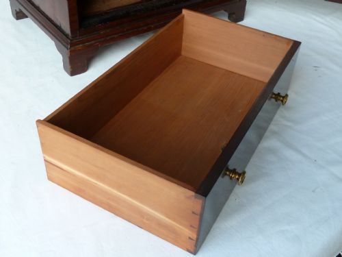 GEORGIAN STYLE INLAID TABLE TOP CABINET DRAWERS VICTORIAN EDWARDIAN - ADDITIONAL PHOTO 7