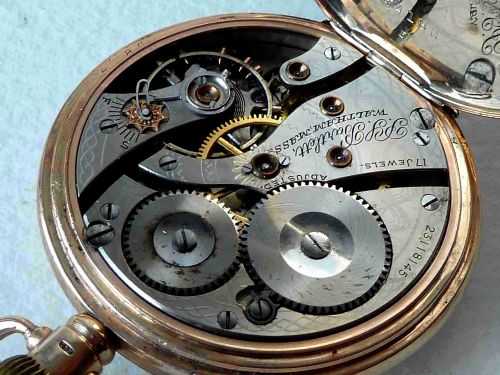 WALTHAM POCKET WATCH GRADE P S BARTLETT 16S MODEL 1908 9K SOLID GOLD 1926 - ADDITIONAL PHOTO 1