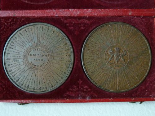 JOHN I OTTLEY BRONZE MEDAL PAIR CHRONOLOGY REIGNS ENGLAND DISTANCE TO LONDON CALCULATOR - ADDITIONAL PHOTO 1