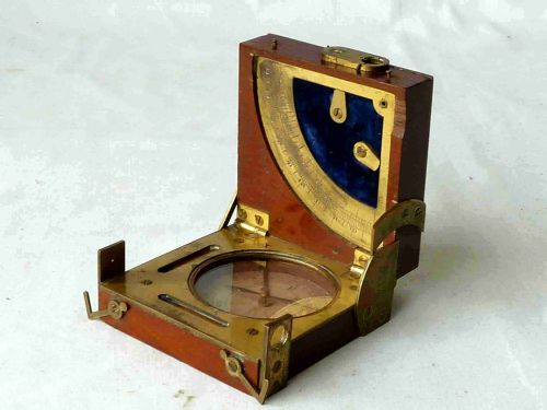 hennessy swansea clinometer surveyors sighting compass alidade compendium antique - CATEGORY: ANTIQUE MISCELLANEOUS - DATED 1870