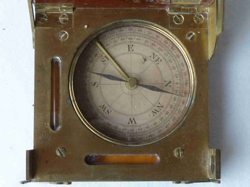 HENNESSY SWANSEA CLINOMETER SURVEYORS SIGHTING COMPASS ALIDADE COMPENDIUM ANTIQUE - ADDITIONAL PHOTO 2