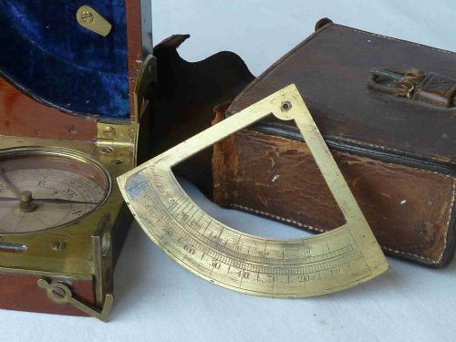 HENNESSY SWANSEA CLINOMETER SURVEYORS SIGHTING COMPASS ALIDADE COMPENDIUM ANTIQUE - ADDITIONAL PHOTO 4