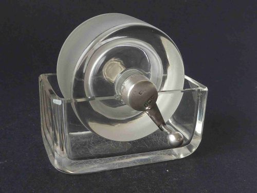 VICTORIAN STERLING SILVER GLASS POSTAGE STAMP MOISTENER WETTER 1889 - ADDITIONAL PHOTO 1