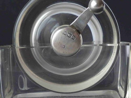 VICTORIAN STERLING SILVER GLASS POSTAGE STAMP MOISTENER WETTER 1889 - ADDITIONAL PHOTO 7