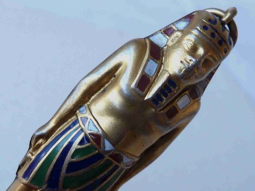 EGYPTIAN PHARAOH NOVELTY SILVER ENAMEL PROPELLING PENCIL FOB PENDANT - ADDITIONAL PHOTO 7