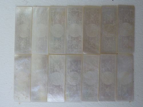 50 CHINESE MOP GAMING COUNTERS MOTHER OF PEARL GAMBLING GEORGIAN - ADDITIONAL PHOTO 14