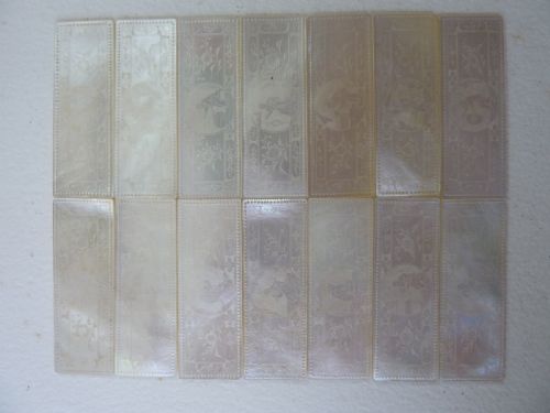 50 CHINESE MOP GAMING COUNTERS MOTHER OF PEARL GAMBLING GEORGIAN - ADDITIONAL PHOTO 15