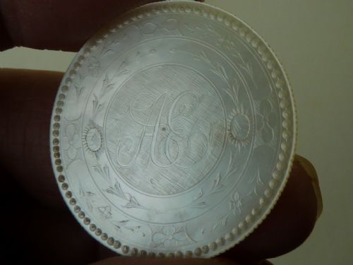 50 CHINESE MOP GAMING COUNTERS MOTHER OF PEARL GAMBLING GEORGIAN - ADDITIONAL PHOTO 21