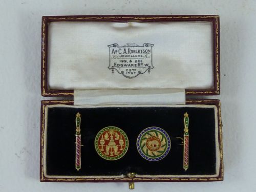 RAMA IV BAHT GOLD ENAMEL COIN CUFFLINKS THAILAND - ADDITIONAL PHOTO 4