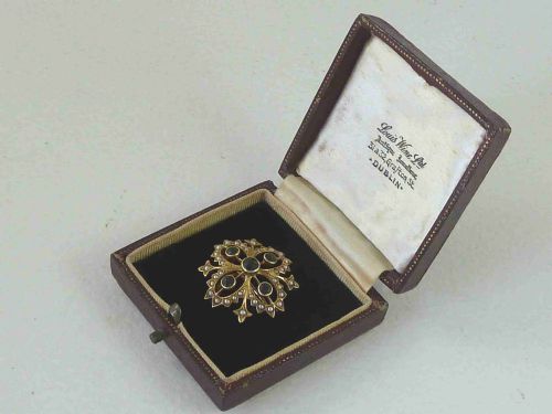 VICTORIAN 15K GOLD PENDANT BROOCH SPLIT SEED PEARLS PERIDOT BOXED HALLMARKED - ADDITIONAL PHOTO 3