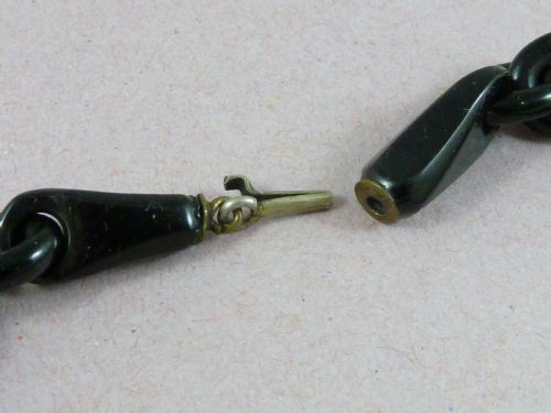 HAND CARVED WHITBY JET CROSS PASTE CHAIN NECKLACE VICTORIAN - ADDITIONAL PHOTO 7