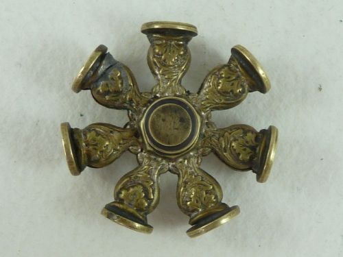 Victorian Wax Intaglio Multi Seal Star Wheel Letter Fob Brass