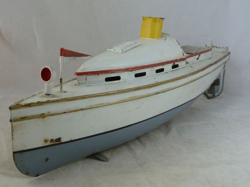 BING LIVE STEAM RACING POWER BOAT CRUISER GERMAN GBN TINPLATE TOY - ADDITIONAL PHOTO 14