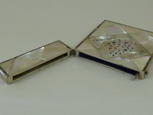 ENGLISH VICTORIAN MOP ABALONE VISITING CALLING CARD CASE MOTHER OF PEARL TREE OF LIFE - ADDITIONAL PHOTO 5