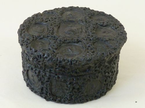 VICTORIAN BLACK SEALING WAX INTAGLIO SEAL SNUFF BOX SHELLAC - ADDITIONAL PHOTO 6