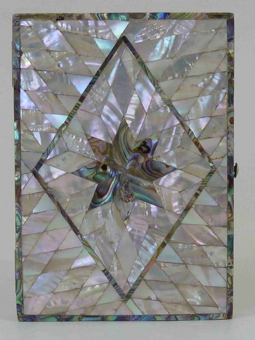 ENGLISH VICTORIAN ABALONE MOP VISITING CALLING CARD CASE MOTHER OF PEARL - ADDITIONAL PHOTO 3