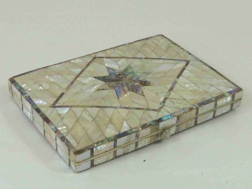 ENGLISH VICTORIAN ABALONE MOP VISITING CALLING CARD CASE MOTHER OF PEARL - ADDITIONAL PHOTO 5