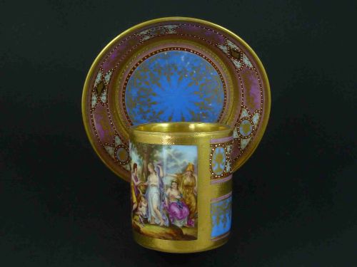 ROYAL VIENNA PORCELAIN CABINET CUP SAUCER - ADDITIONAL PHOTO 1
